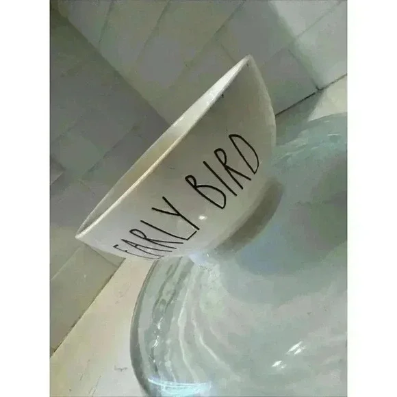 Rae Dunn Artisan Collection by Magenta Early Bird Cereal Bowl Black Text - Picture 4 of 14